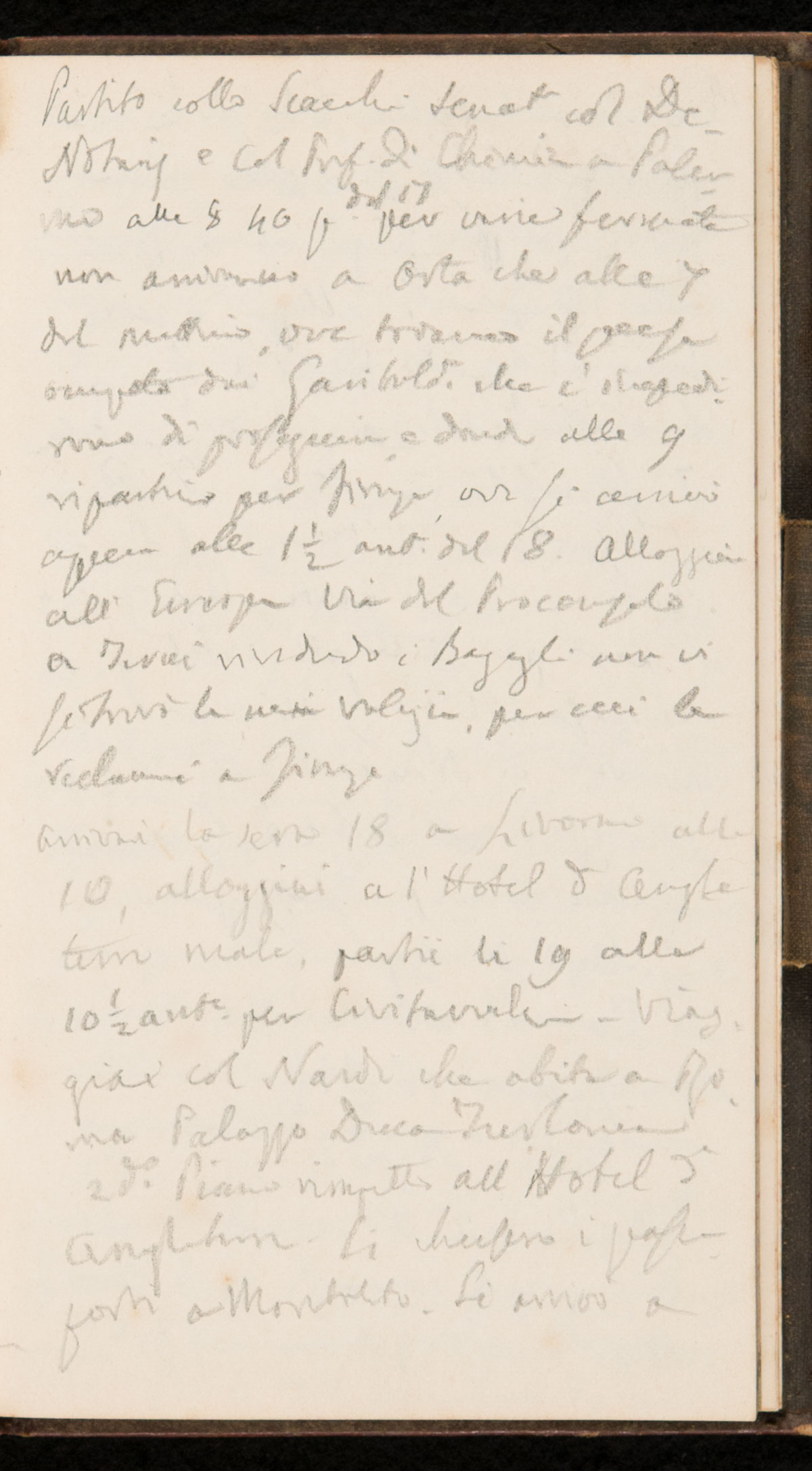 Pagina del taccuino sul viaggio del 1867