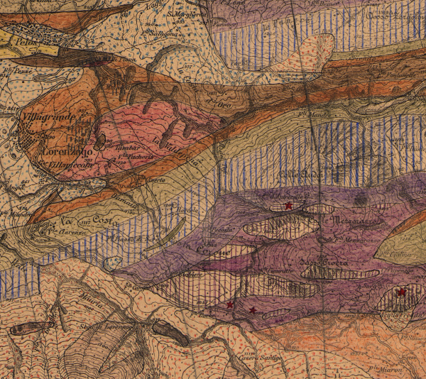 Detail of the geological map of Lorenzago