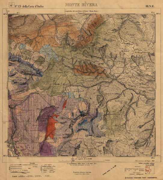 carta geologica del Monte Bivera