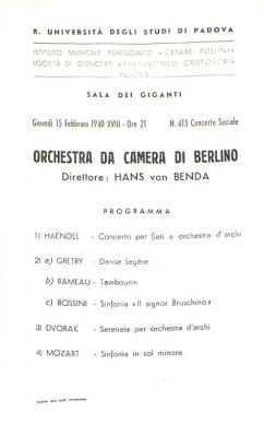 Concerto del 15 febbraio 1940 