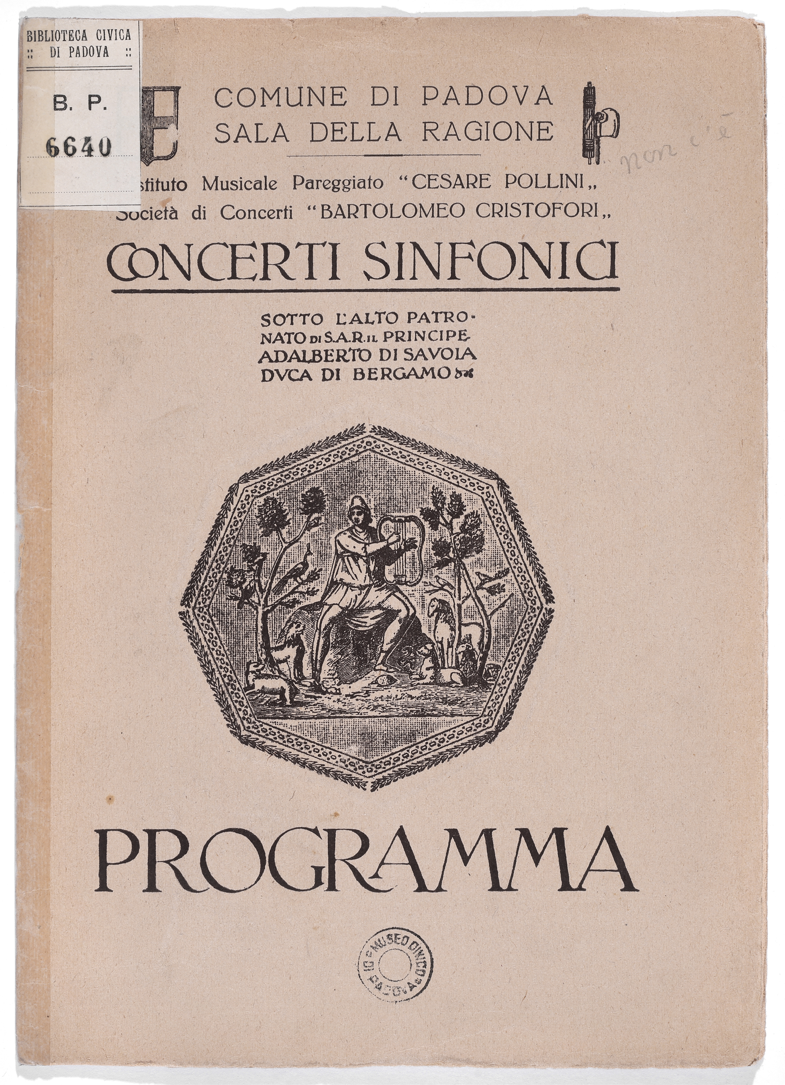 Programma dei concerti sinfonici a Palazzo della Ragione