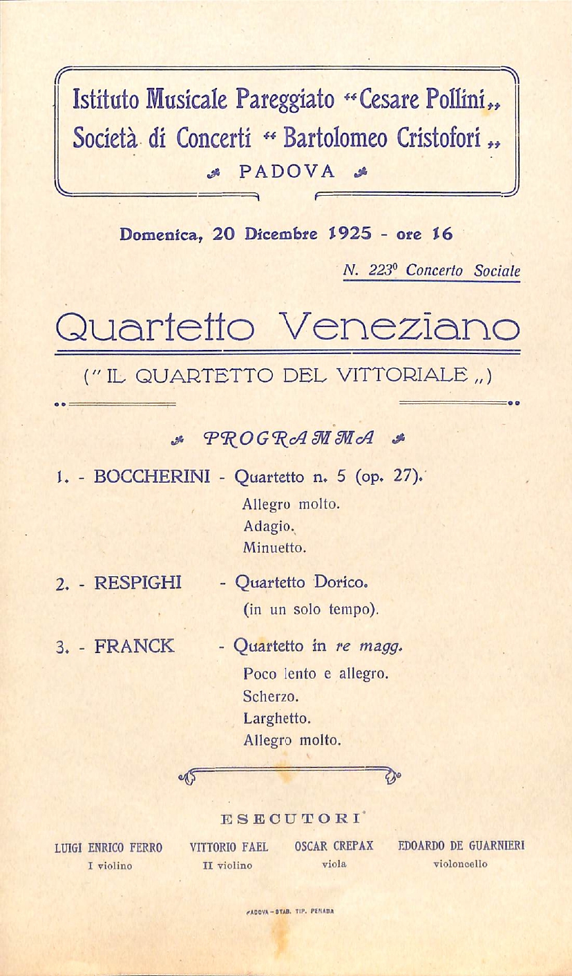 Concerto del 20 dicembre 1925