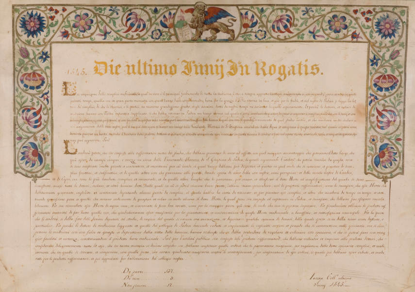 Decree of the foundation of the Botanical Garden