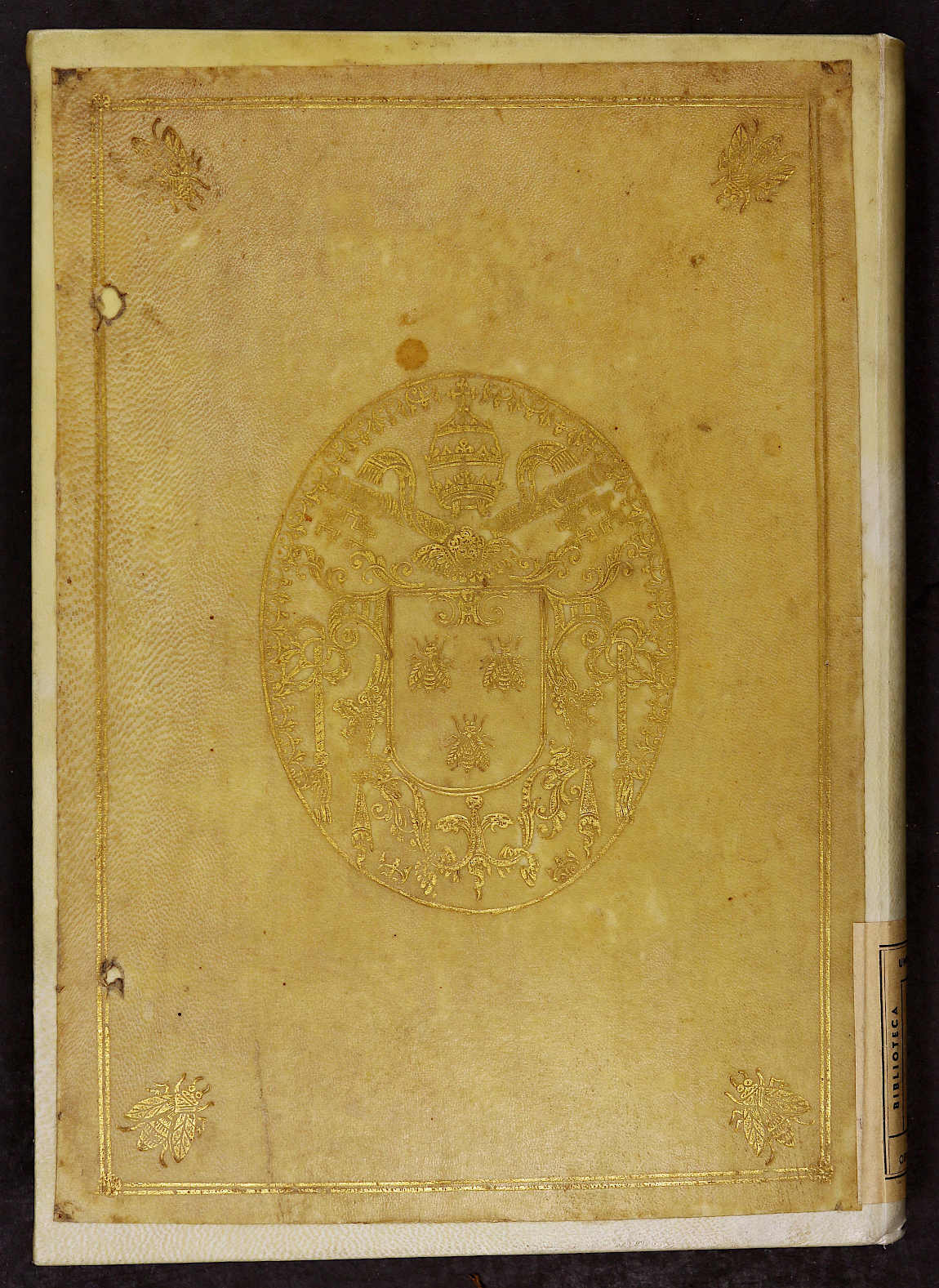 “Armorial” binding with the coat of arms of Pope Urban VIII in the center of the plates