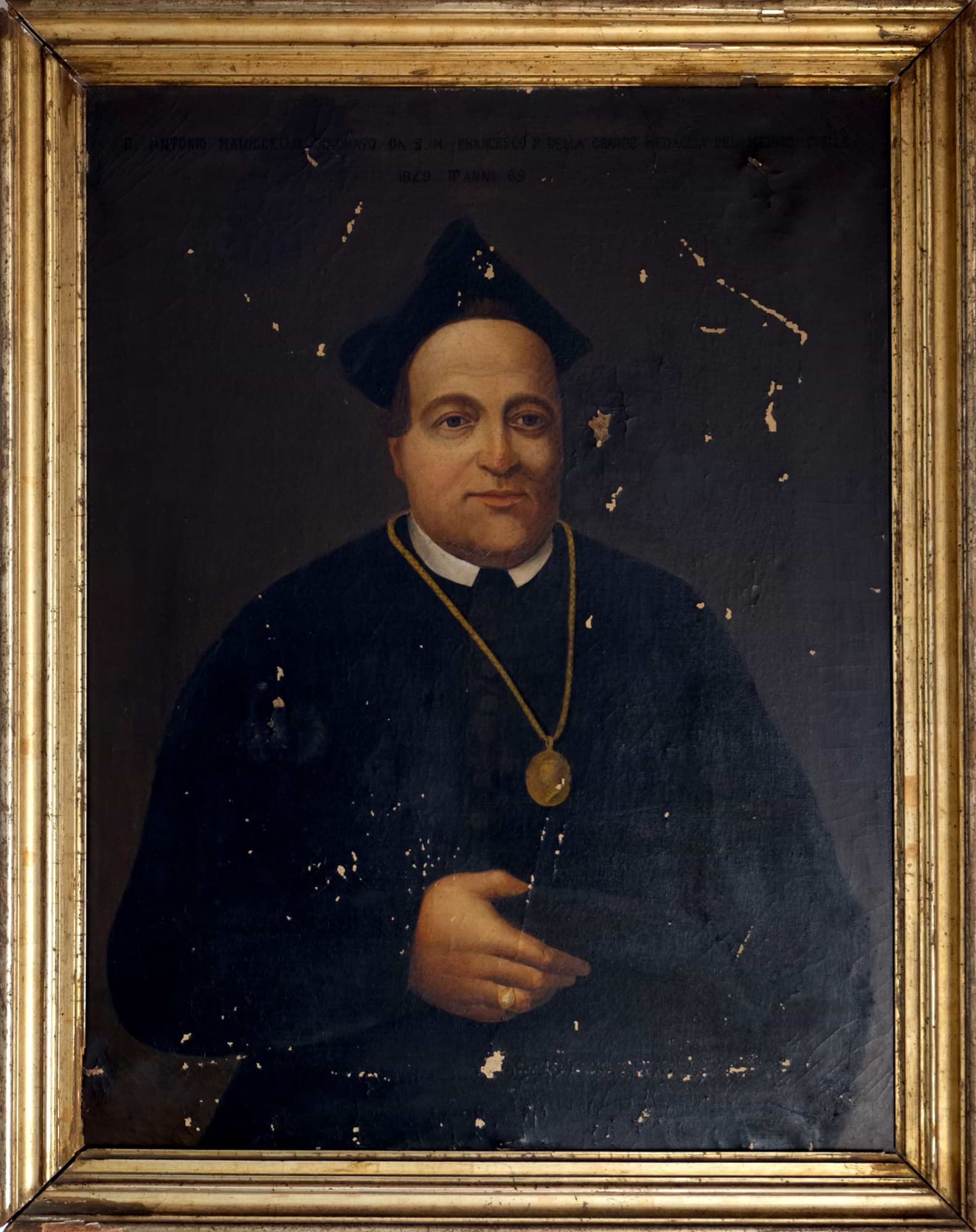 D. Antonio Malucello decorato da S. M. Francesco I della Grande Medaglia del Merito Civile. 1849 d'anni 69