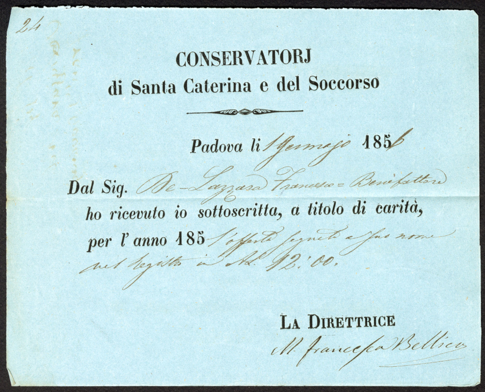 Receipt from Francesco De Lazzara