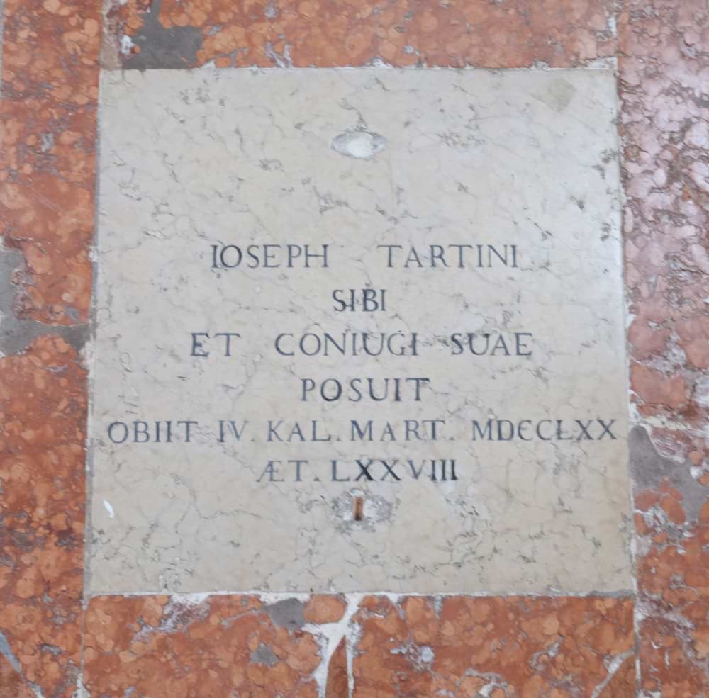 Lapide della tomba di Giuseppe Tartini
