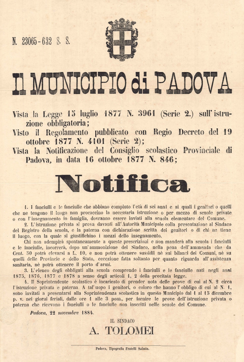 Notifica Municipio di Padova