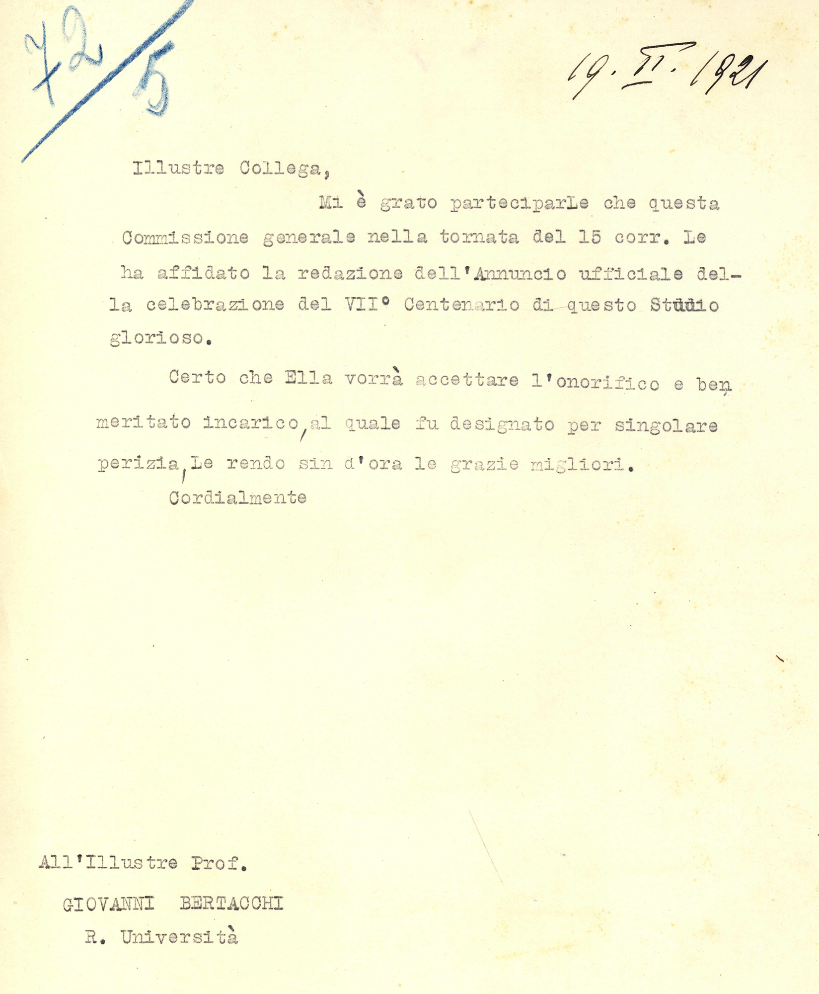 1921_02_19_incarico Bertacchi