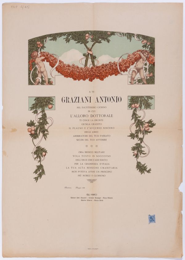 Papiro di Antonio Graziani, maggio 1916, BC