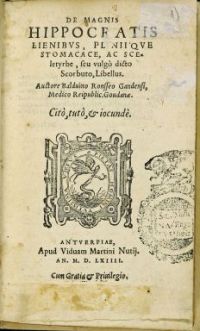 Boudewijn Ronss, De magnis Hippocratis lienibus (BUPd, 87.a.213 front.)